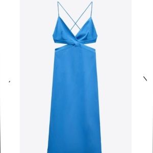 Cut out satin effect dress